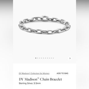 David Yurman DY Madison® Chain Bracelet
Sterling Silver, 5.5mm size small